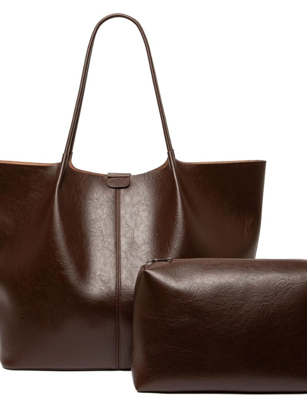 Tote Bag For Women Large Capacity Soft Leather Purse With Interior Pouch